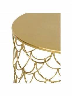Table d'appoint dorée art déco River, Ø 41 x haut. 50 cm -furniture Soldes Table dappoint doree art deco River 4