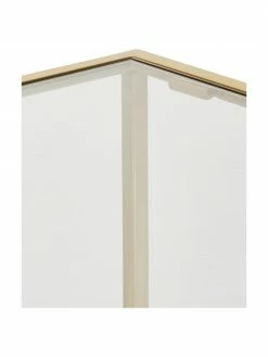 Westwing Collection Table d'appoint dorée avec plateau en verre Maya, larg. 45 x haut. 50 cm -furniture Soldes Table dappoint doree avec plateau en verre Maya 4