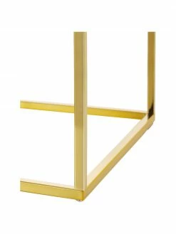 Westwing Collection Table d'appoint dorée avec plateau en verre Maya, larg. 45 x haut. 50 cm -furniture Soldes Table dappoint doree avec plateau en verre Maya 5