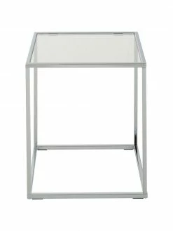 Westwing Collection Table d'appoint en argent plateau en verre Maya, larg. 45 x haut. 50 cm 7 Westwing Collection Table d'appoint en argent plateau en verre Maya, larg. 45 x haut. 50 cm -furniture Soldes Table dappoint en argent plateau en verre Maya 2