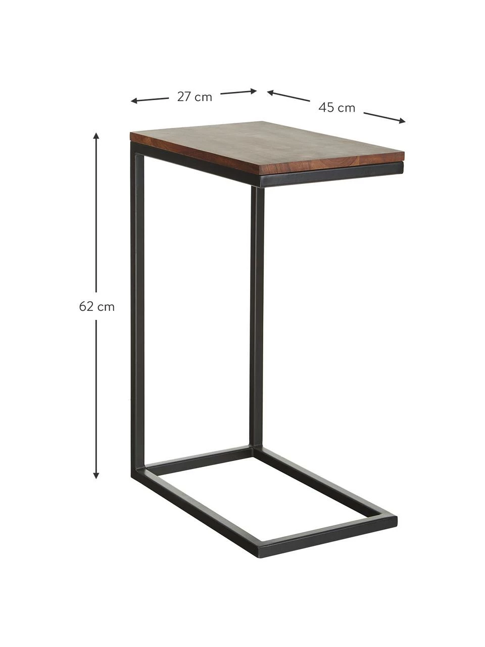 Westwing Collection Table d'appoint en bois d'acacia Celow, larg. 45 x haut. 62 cm 5 Westwing Collection Table d'appoint en bois d'acacia Celow, larg. 45 x haut. 62 cm – Image 5