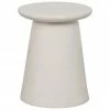 Vtwonen Table d'appoint en c&eacute;ramique blanche, faite main Button, Ø 35 x haut. 45 cm