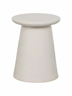 Vtwonen Table d'appoint en céramique blanche, faite main Button, Ø 35 x haut. 45 cm