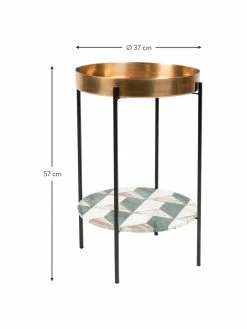 Table d'appoint en marbre Another, Ø 37 x haut. 57 cm -furniture Soldes Table dappoint en marbre Another 2