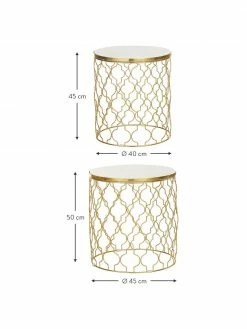 Westwing Collection Table d'appoint en marbre Blake, 2 élém., Lot de différentes tailles -furniture Soldes Table dappoint en marbre Blake 2 elem 2
