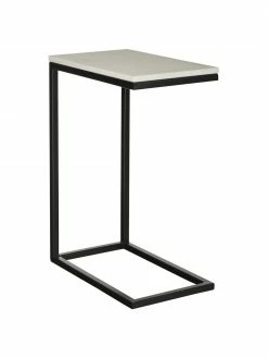 Westwing Collection Table d'appoint en marbre Celow, larg. 45 x haut. 62 cm