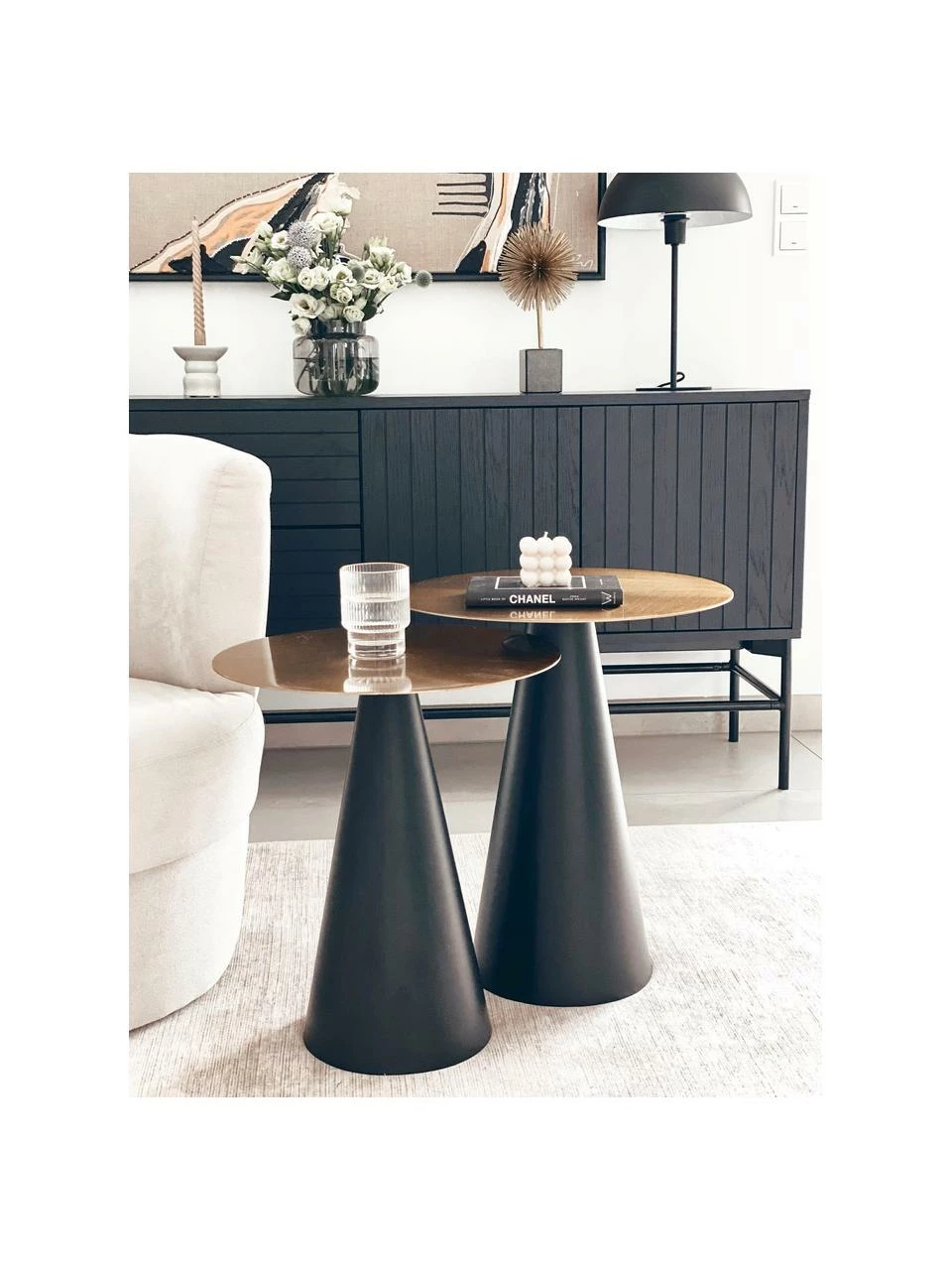 Westwing Collection Table d'appoint en métal Zelda, 2 élém., Lot de différentes tailles 2 Westwing Collection Table d'appoint en métal Zelda, 2 élém., Lot de différentes tailles – Image 2