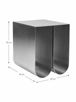Table d'appoint en métal argenté Curved, larg. 26 x haut. 36 cm 5 Table d'appoint en métal argenté Curved, larg. 26 x haut. 36 cm -furniture Soldes Table dappoint en metal argente Curved 2