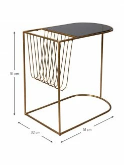 Dutchbone Table d'appoint en métal avec porte-revues Eileen, larg. 51 x prof. 32 cm -furniture Soldes Table dappoint en metal avec porte revues Eileen 2
