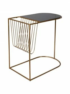 Dutchbone Table d'appoint en métal avec porte-revues Eileen, larg. 51 x prof. 32 cm