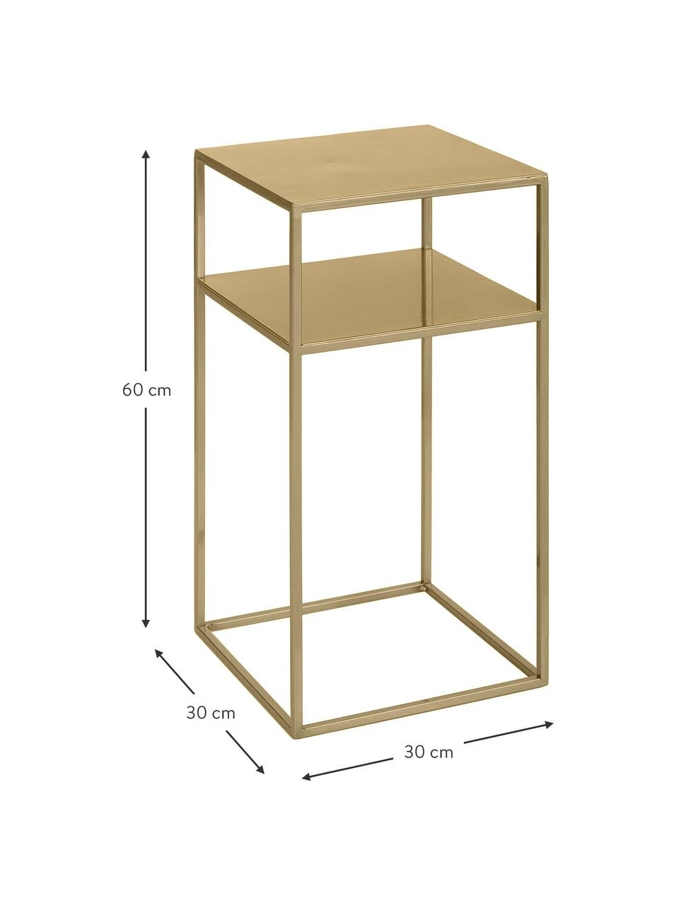 Table d'appoint en métal, couleur laitonnée Tensio, larg. 30 x prof. 30 cm 3 Table d'appoint en métal, couleur laitonnée Tensio, larg. 30 x prof. 30 cm – Image 3