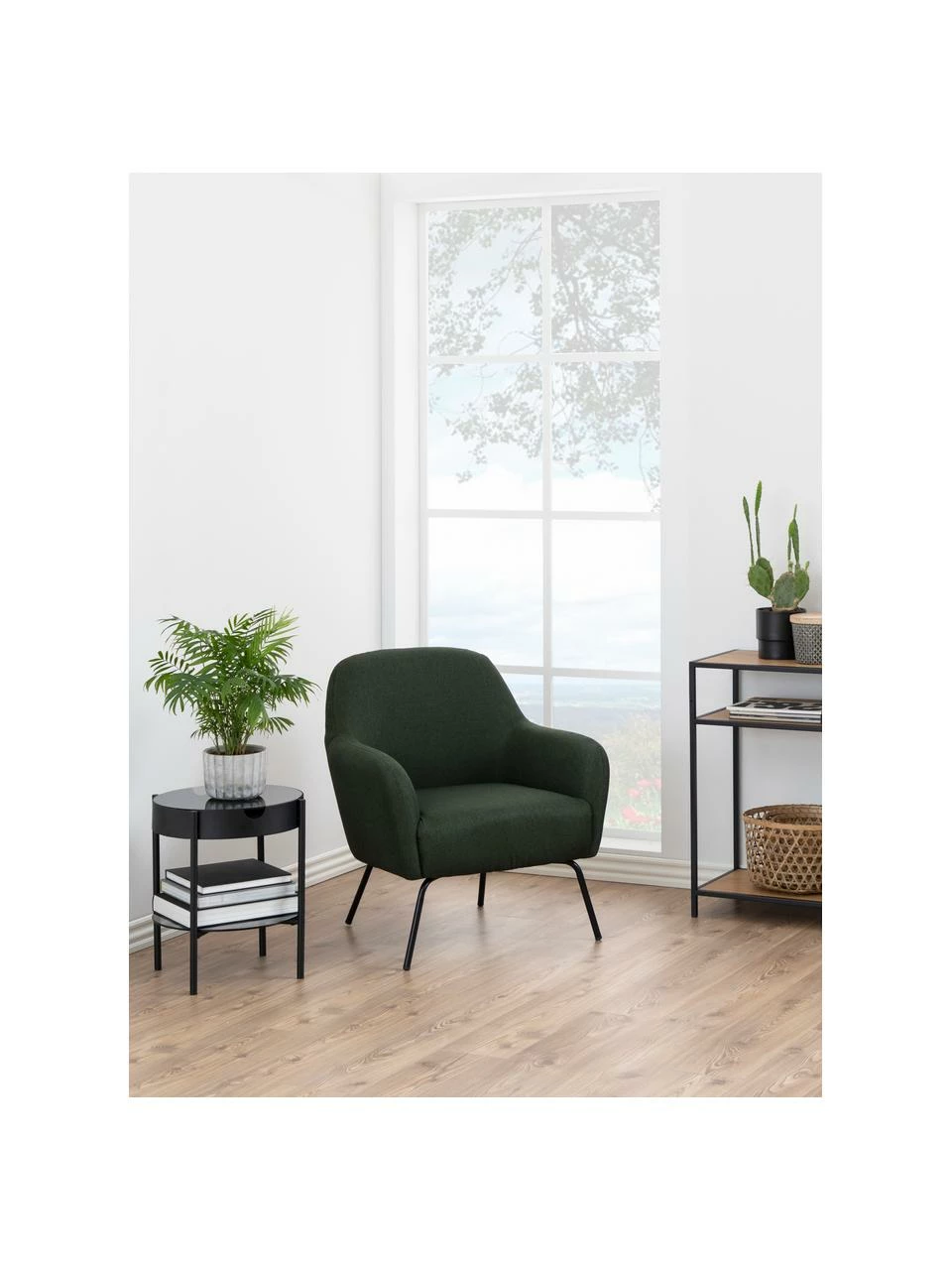 Table d'appoint en verre avec rangement Tipton, Ø 45 x haut. 50 cm 2 Table d'appoint en verre avec rangement Tipton, Ø 45 x haut. 50 cm – Image 2