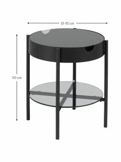 Table d'appoint en verre avec rangement Tipton, Ø 45 x haut. 50 cm 8 Table d'appoint en verre avec rangement Tipton, Ø 45 x haut. 50 cm -furniture Soldes Table dappoint en verre avec rangement Tipton 2