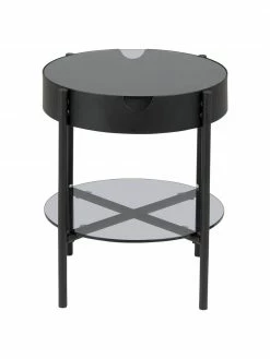 Table d'appoint en verre avec rangement Tipton, Ø 45 x haut. 50 cm 10 Table d'appoint en verre avec rangement Tipton, Ø 45 x haut. 50 cm -furniture Soldes Table dappoint en verre avec rangement Tipton 4