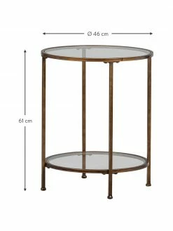 Table d'appoint en verre finition antiquaire Goddess, Ø 46 x haut. 61 cm 8 Table d'appoint en verre finition antiquaire Goddess, Ø 46 x haut. 61 cm -furniture Soldes Table dappoint en verre finition antiquaire Goddess 2