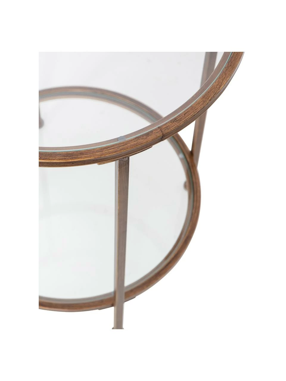 Table d'appoint en verre finition antiquaire Goddess, Ø 46 x haut. 61 cm 6 Table d'appoint en verre finition antiquaire Goddess, Ø 46 x haut. 61 cm – Image 6