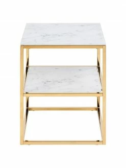 Table d'appoint en verre marbré Aruba, larg. 40 x haut. 51 cm -furniture Soldes Table dappoint en verre marbre Aruba 3