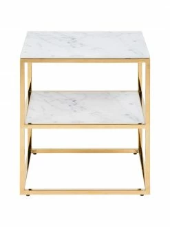 Table d'appoint en verre marbré Aruba, larg. 40 x haut. 51 cm -furniture Soldes Table dappoint en verre marbre Aruba 4