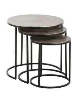 Westwing Collection Table d'appoint gigogne avec plateau couleur argentée Scott, 3 élém., Lot de différentes tailles 10 Westwing Collection Table d'appoint gigogne avec plateau couleur argentée Scott, 3 élém., Lot de différentes tailles -furniture Soldes Table dappoint gigogne avec plateau couleur argentee Scott 3 elem 4