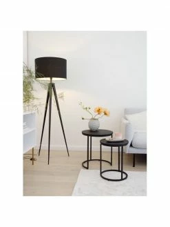 Westwing Collection Table d'appoint gigogne noire en manguier Andrew, 2&nbsp;&eacute;l&eacute;m., Lot de différentes tailles -furniture Soldes Table dappoint gigogne noire en manguier Andrew 2 elem 2