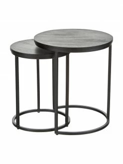 Westwing Collection Table d'appoint gigogne noire en manguier Andrew, 2&nbsp;&eacute;l&eacute;m., Lot de différentes tailles -furniture Soldes Table dappoint gigogne noire en manguier Andrew 2 elem 4
