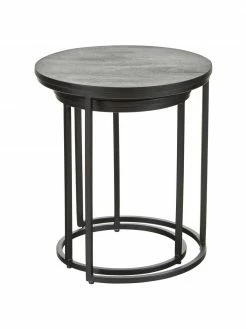 Westwing Collection Table d'appoint gigogne noire en manguier Andrew, 2&nbsp;&eacute;l&eacute;m., Lot de différentes tailles -furniture Soldes Table dappoint gigogne noire en manguier Andrew 2 elem 5