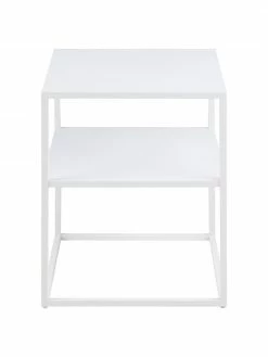 Westwing Collection Table d'appoint industrielle en métal blanc avec tablette Neptun, larg. 45 x prof. 40 cm -furniture Soldes Table dappoint industrielle en metal blanc avec tablette Neptun 5