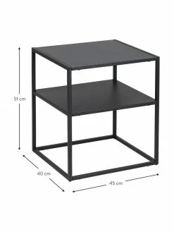 Westwing Collection Table d'appoint industrielle en m&eacute;tal noir avec tablette Neptun, larg. 45 x prof. 40 cm -furniture Soldes Table dappoint industrielle en metal noir avec tablette Neptun 3