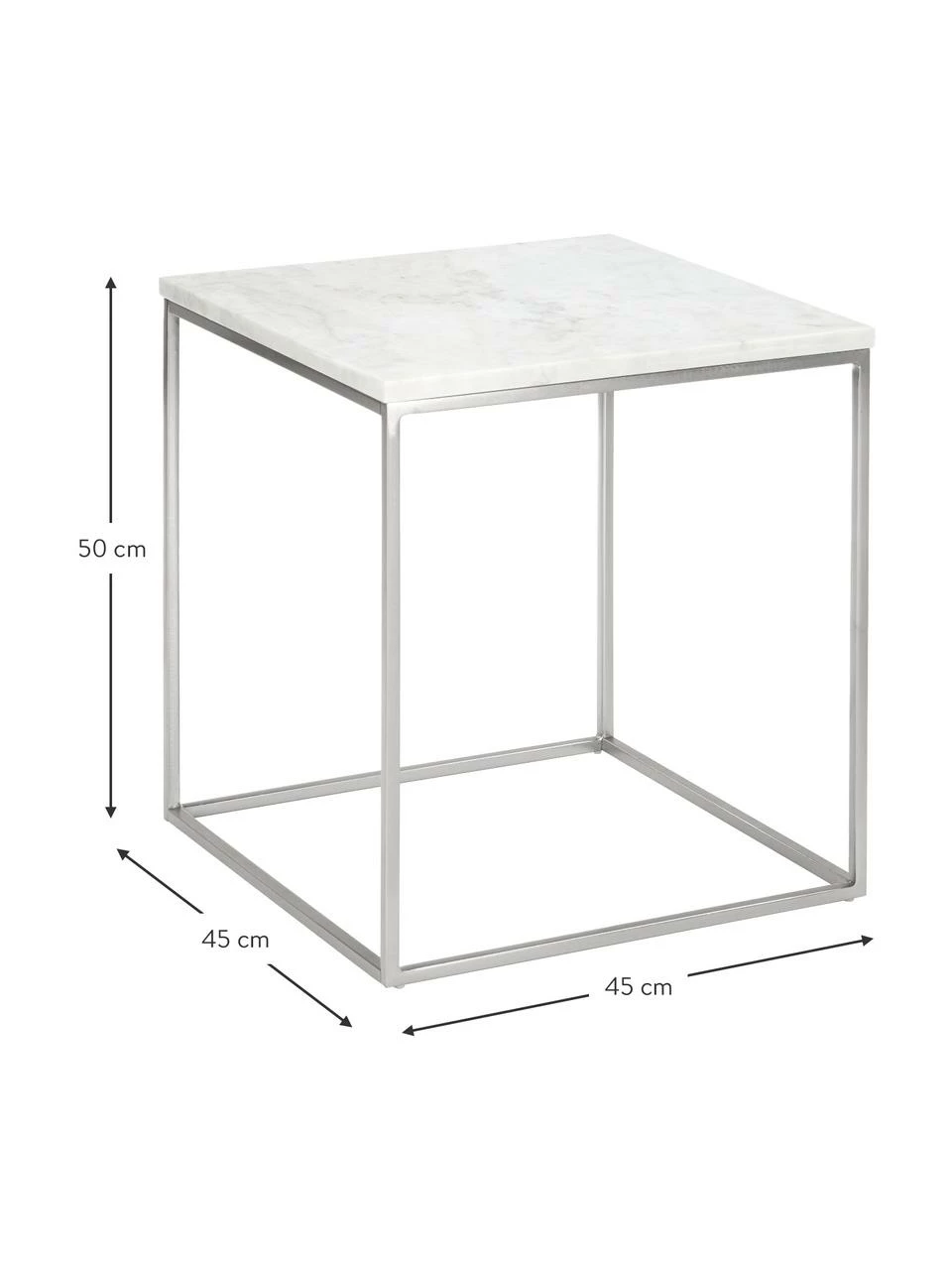 Westwing Collection Table d'appoint marbre Alys, larg. 45 x haut. 50 cm 3 Westwing Collection Table d'appoint marbre Alys, larg. 45 x haut. 50 cm – Image 3