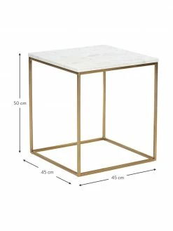 Westwing Collection Table d'appoint marbre Alys, larg. 45 x haut. 50 cm 8 Westwing Collection Table d'appoint marbre Alys, larg. 45 x haut. 50 cm -furniture Soldes Table dappoint marbre Alys 2