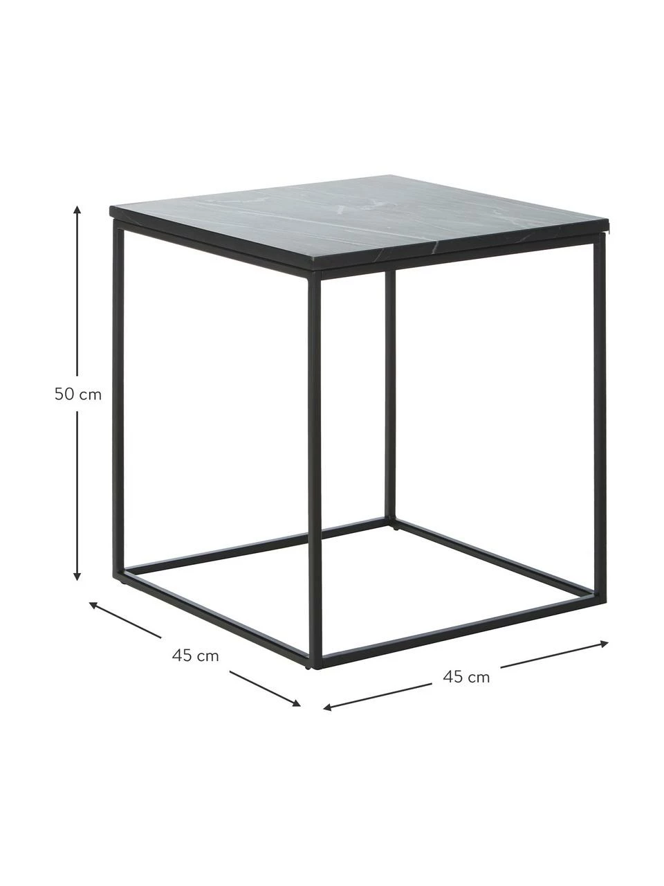 Westwing Collection Table d'appoint marbre Alys, larg. 45 x haut. 50 cm 3 Westwing Collection Table d'appoint marbre Alys, larg. 45 x haut. 50 cm – Image 3