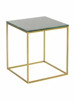 Westwing Collection Table d'appoint marbre Alys, larg. 45 x haut. 50 cm
