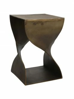 Table d'appoint métal finition bronze Twist, larg. 36 x haut. 55 cm