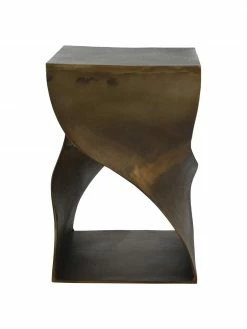 Table d'appoint métal finition bronze Twist, larg. 36 x haut. 55 cm -furniture Soldes Table dappoint metal finition bronze Twist 3