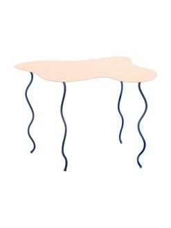 &k amsterdam Table d'appoint métal rose poudré Squiggle, larg. 45 x long. 45 cmSeulement 1 produit disponible