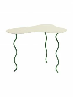 &k amsterdam Table d'appoint métal vert Squiggle, larg. 40 x long. 40 cm