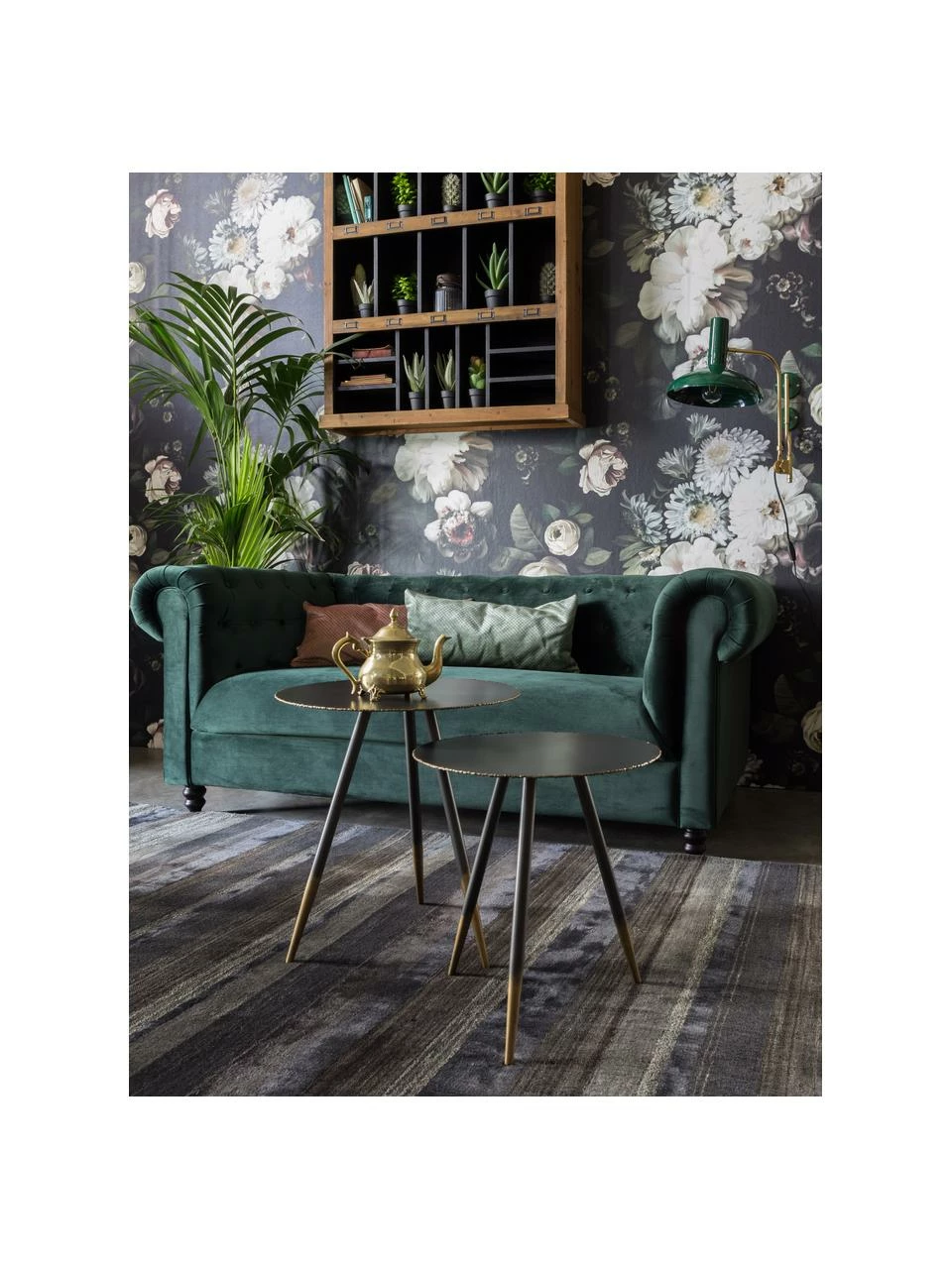 Dutchbone Table d'appoint noir et en doré Stalwart, 2 élém., Lot de différentes tailles 2 Dutchbone Table d'appoint noir et en doré Stalwart, 2 élém., Lot de différentes tailles – Image 2