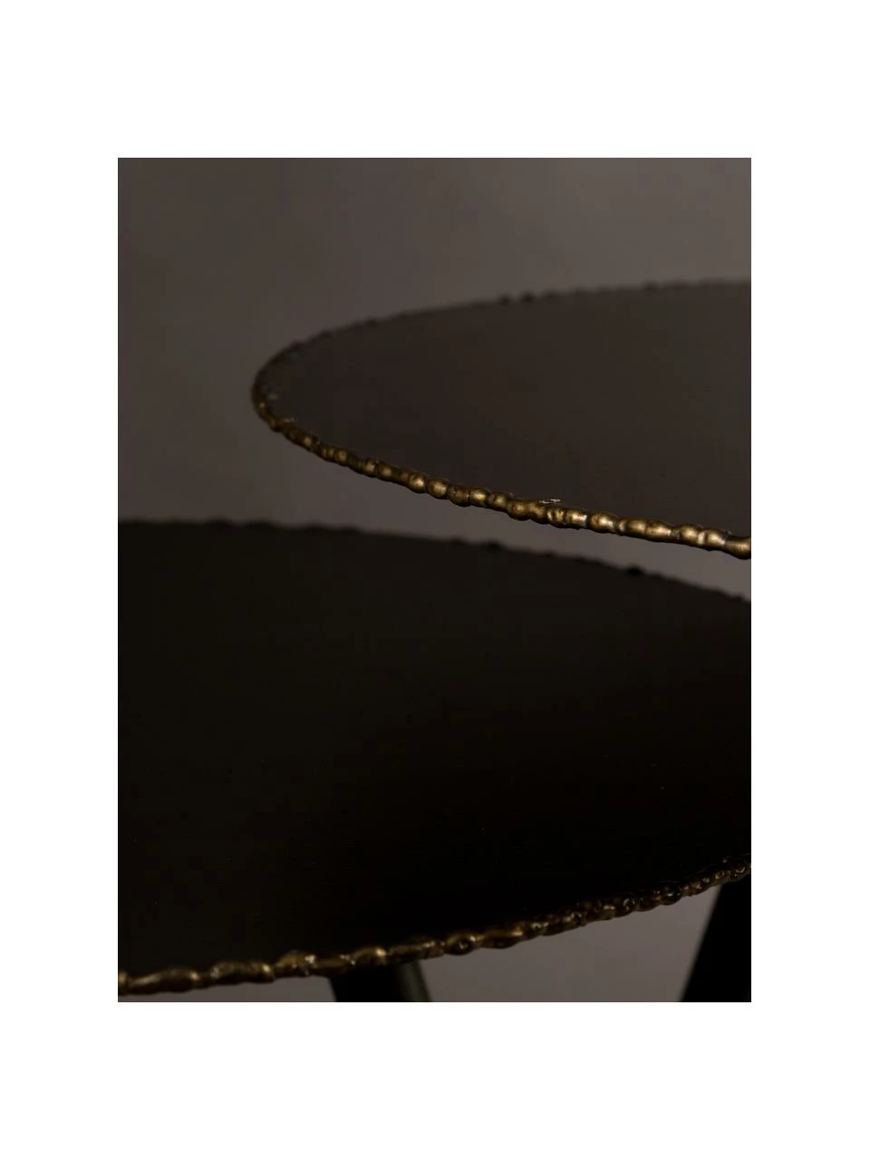 Dutchbone Table d'appoint noir et en doré Stalwart, 2 élém., Lot de différentes tailles 5 Dutchbone Table d'appoint noir et en doré Stalwart, 2 élém., Lot de différentes tailles – Image 5