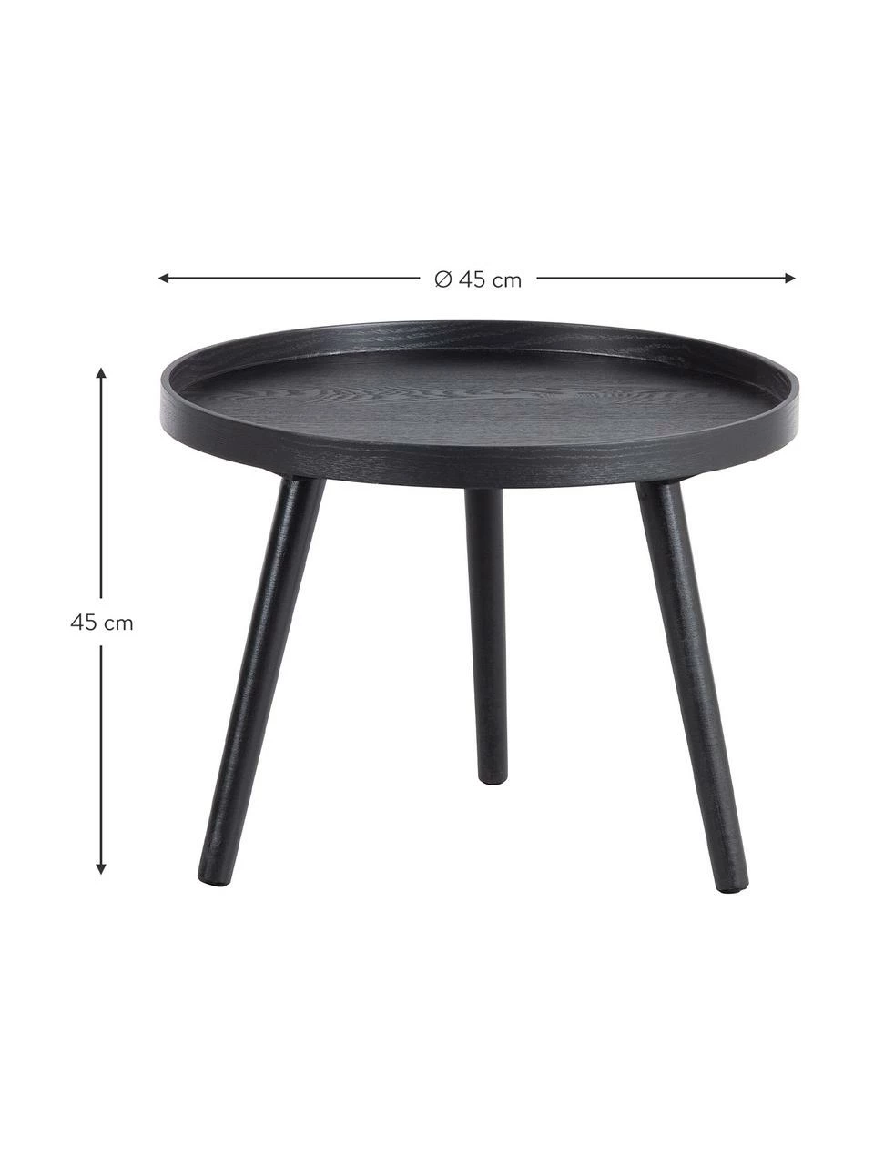 Table d'appoint noire Mesa, Ø 45 cm, Ø 45 x haut. 45 cm 3 Table d'appoint noire Mesa, Ø 45 cm, Ø 45 x haut. 45 cm – Image 3