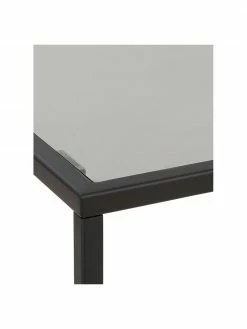 Westwing Collection Table d'appoint noire avec plateau en verre Maya, larg. 45 x haut. 50 cm -furniture Soldes Table dappoint noire avec plateau en verre Maya 3