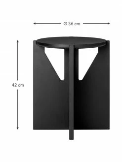 Table d'appoint noire bois de chêne Future, Ø 36 x haut. 42 cm -furniture Soldes Table dappoint noire bois de chene Future 2