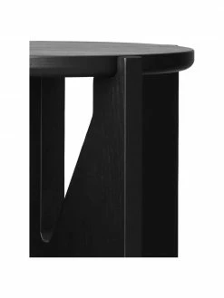 Table d'appoint noire bois de chêne Future, Ø 36 x haut. 42 cm -furniture Soldes Table dappoint noire bois de chene Future 5