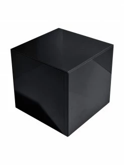 Table d'appoint noire effet mirroir Pop, larg. 35 x haut. 35 cm