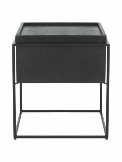 Westwing Collection Table d'appoint noire en bois et métal Theo, larg. 45 x haut. 50 cm 9 Westwing Collection Table d'appoint noire en bois et métal Theo, larg. 45 x haut. 50 cm -furniture Soldes Table dappoint noire en bois et metal Theo 3