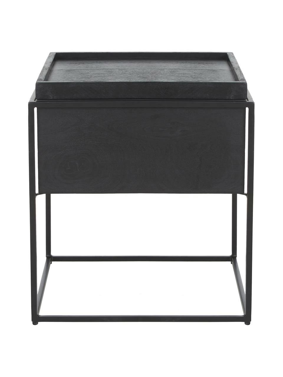 Westwing Collection Table d'appoint noire en bois et métal Theo, larg. 45 x haut. 50 cm 4 Westwing Collection Table d'appoint noire en bois et métal Theo, larg. 45 x haut. 50 cm – Image 4