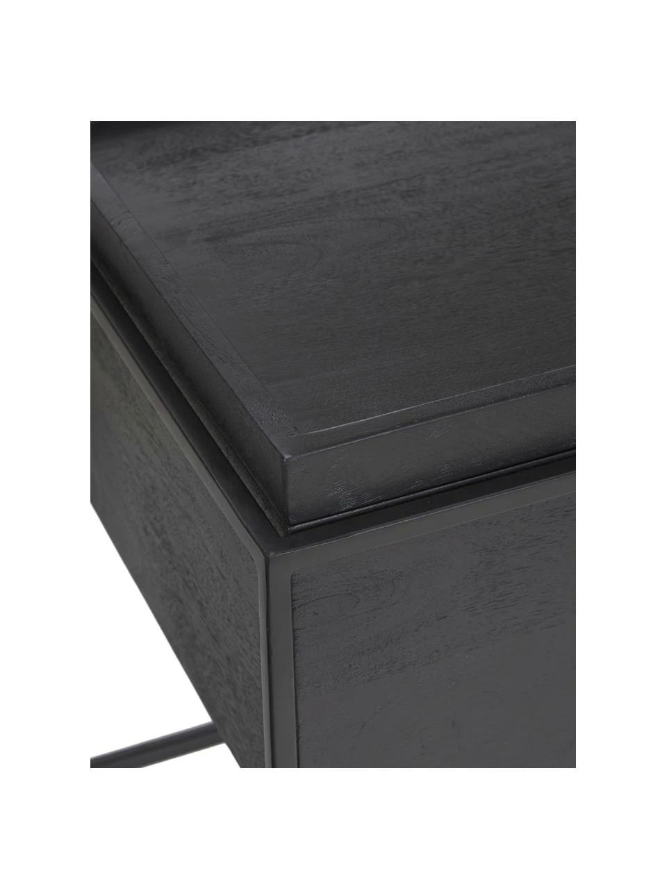 Westwing Collection Table d'appoint noire en bois et métal Theo, larg. 45 x haut. 50 cm 5 Westwing Collection Table d'appoint noire en bois et métal Theo, larg. 45 x haut. 50 cm – Image 5