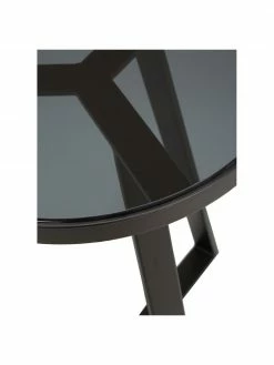 Westwing Collection Table d'appoint noire plateau rond en verre Fortunata, Ø 40 x haut. 51 cm -furniture Soldes Table dappoint noire plateau rond en verre Fortunata 5