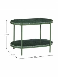 Hübsch Table d'appoint ovale en marbre vert foncé Nusa, larg. 58 x haut. 40 cmDisponibilité limitée 8 Hübsch Table d'appoint ovale en marbre vert foncé Nusa, larg. 58 x haut. 40 cmDisponibilité limitée -furniture Soldes Table dappoint ovale en marbre vert fonce Nusa 2
