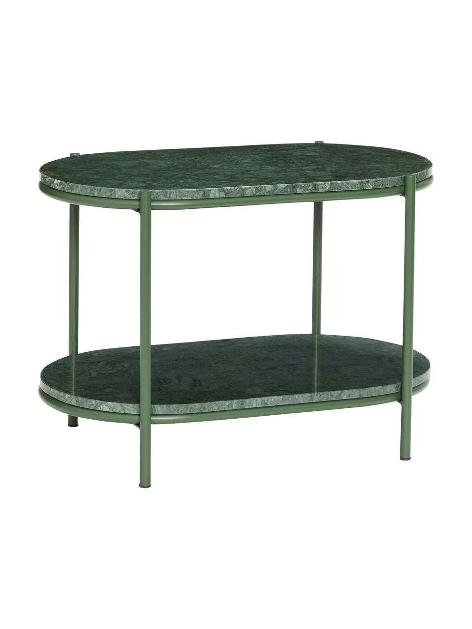 Hübsch Table d'appoint ovale en marbre vert foncé Nusa, larg. 58 x haut. 40 cmDisponibilité limitée 1 Hübsch Table d'appoint ovale en marbre vert foncé Nusa, larg. 58 x haut. 40 cmDisponibilité limitée