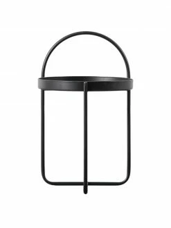 Table d'appoint plateau noir Melbury, Ø 40 x haut. 66 cm